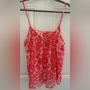 Floral Red Spaghetti Strap Top